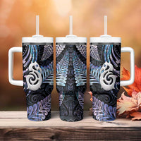 New Zealand Aotearoa Tumbler With Handle Maori Hei Manaia Purple Paua Shell