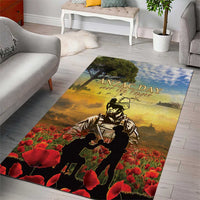 New Zealand ANZAC Day Area Rug The Ode Remembrance And Poppy
