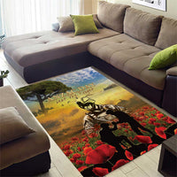 New Zealand ANZAC Day Area Rug The Ode Remembrance And Poppy