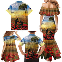 New Zealand ANZAC Day Family Matching Mermaid Dress and Hawaiian Shirt The Ode Remembrance And Poppy