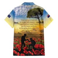 New Zealand ANZAC Day Family Matching Off Shoulder Short Dress and Hawaiian Shirt The Ode Remembrance And Poppy