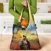 New Zealand ANZAC Day Grocery Bag The Ode Remembrance And Poppy