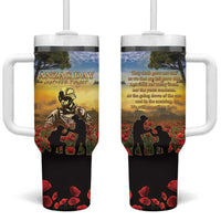 New Zealand ANZAC Day Tumbler With Handle The Ode Remembrance And Poppy