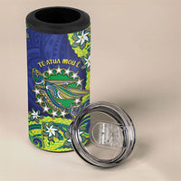 Cook Islands Language Week 4 in 1 Can Cooler Tumbler Flying Fish 15 Stars Tribal Patterns