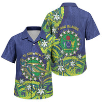 Cook Islands Language Week Family Matching Off Shoulder Maxi Dress and Hawaiian Shirt Flying Fish 15 Stars Tribal Patterns DT05 Son's Shirt Green - Polynesian Pride