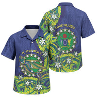 Cook Islands Language Week Family Matching Tank Maxi Dress and Hawaiian Shirt Flying Fish 15 Stars Tribal Patterns DT05 Son's Shirt Green - Polynesian Pride