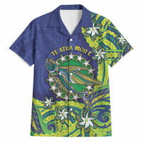 Cook Islands Language Week Hawaiian Shirt Flying Fish 15 Stars Tribal Patterns DT05 Green - Polynesian Pride