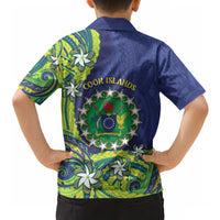 Cook Islands Language Week Hawaiian Shirt Flying Fish 15 Stars Tribal Patterns