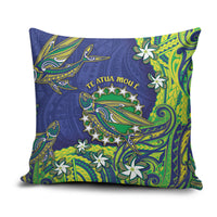 Cook Islands Language Week Pillow Cover Flying Fish 15 Stars Tribal Patterns