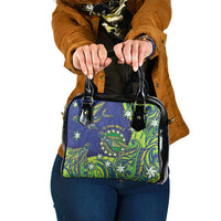 Cook Islands Language Week Shoulder Handbag Flying Fish 15 Stars Tribal Patterns