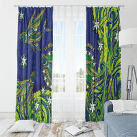 Cook Islands Language Week Window Curtain Flying Fish 15 Stars Tribal Patterns