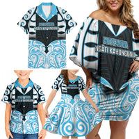 Custom Aotearoa Ngati Kahungunu Family Matching Off Shoulder Short Dress and Hawaiian Shirt New Zealand Traditional Maori Pattern DT05 - Polynesian Pride