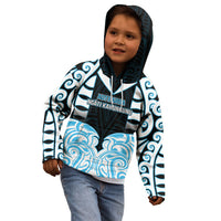 Custom Aotearoa Ngati Kahungunu Kid Hoodie New Zealand Traditional Maori Pattern