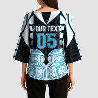 Custom Aotearoa Ngati Kahungunu Kimono Sleeve Blouse New Zealand Traditional Maori Pattern