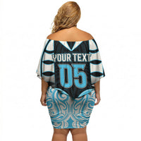 Custom Aotearoa Ngati Kahungunu Off Shoulder Short Dress New Zealand Traditional Maori Pattern