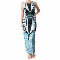 Custom Aotearoa Ngati Kahungunu Tank Maxi Dress New Zealand Traditional Maori Pattern DT05 Women Blue - Polynesian Pride