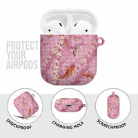 Pink Palaka Hawaiian And Japanese AirPods Case Sakura Lei With Koi Fish - Polynesian Pride