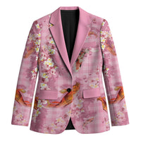 Pink Palaka Hawaiian And Japanese Blazer Sakura Lei With Koi Fish - Polynesian Pride