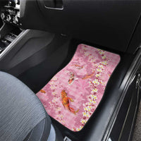 Pink Palaka Hawaiian And Japanese Car Mats Sakura Lei With Koi Fish - Polynesian Pride