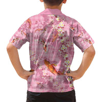 Pink Palaka Hawaiian And Japanese Family Matching Tank Maxi Dress and Hawaiian Shirt Sakura Lei With Koi Fish DT05 - Polynesian Pride