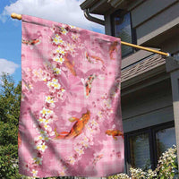 Pink Palaka Hawaiian And Japanese Garden Flag Sakura Lei With Koi Fish - Polynesian Pride
