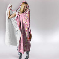 Pink Palaka Hawaiian And Japanese Hooded Blanket Sakura Lei With Koi Fish - Polynesian Pride