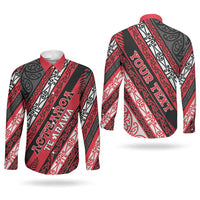 Personalised Aotearoa Te Arawa Couples Matching Short Sleeve Bodycon Dress and Long Sleeve Button Shirt New Zealand Maori Tribal Fern Pattern DT05 - Polynesian Pride