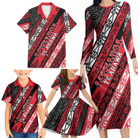 Personalised Aotearoa Te Arawa Family Matching Long Sleeve Bodycon Dress and Hawaiian Shirt New Zealand Maori Tribal Fern Pattern DT05 - Polynesian Pride