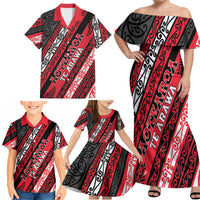 Personalised Aotearoa Te Arawa Family Matching Off Shoulder Maxi Dress and Hawaiian Shirt New Zealand Maori Tribal Fern Pattern DT05 - Polynesian Pride