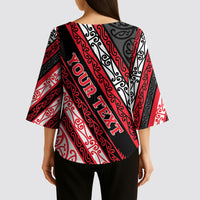 Personalised Aotearoa Te Arawa Kimono Sleeve Blouse New Zealand Maori Tribal Fern Pattern