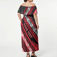 Personalised Aotearoa Te Arawa Off Shoulder Maxi Dress New Zealand Maori Tribal Fern Pattern DT05 - Polynesian Pride