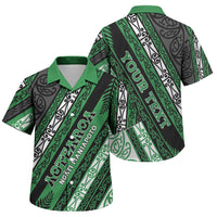Personalised Aotearoa Ngati Maniapoto Family Matching Puletasi and Hawaiian Shirt New Zealand Maori Tribal Fern Pattern DT05 Son's Shirt Green - Polynesian Pride