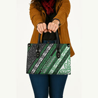 Aotearoa Ngati Maniapoto Leather Bag New Zealand Maori Tribal Fern Pattern