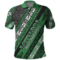 Personalised Aotearoa Ngati Maniapoto Polo Shirt New Zealand Maori Tribal Fern Pattern DT05 Green - Polynesian Pride