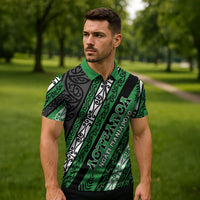Personalised Aotearoa Ngati Maniapoto Zipper Polo Shirt New Zealand Maori Tribal Fern Pattern DT05 - Polynesian Pride