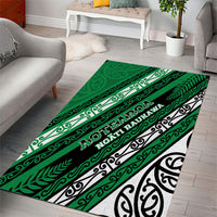 Aotearoa Ngati Raukawa Area Rug New Zealand Maori Tribal Fern Pattern