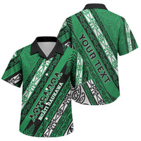 Personalised Aotearoa Ngati Raukawa Family Matching Long Sleeve Bodycon Dress and Hawaiian Shirt New Zealand Maori Tribal Fern Pattern DT05 Son's Shirt Green - Polynesian Pride