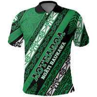 Personalised Aotearoa Ngati Raukawa Polo Shirt New Zealand Maori Tribal Fern Pattern DT05 Green - Polynesian Pride