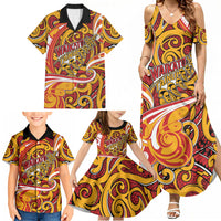 Custom Aotearoa Waikato Tainui Family Matching Summer Maxi Dress and Hawaiian Shirt Maori Tribal Pattern Koru Motif DT05 - Polynesian Pride