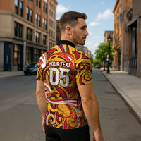 Custom Aotearoa Waikato Tainui Zipper Polo Shirt Maori Tribal Pattern Koru Motif
