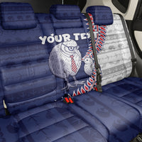 Personalised New Zealand Father's Day Back Car Seat Cover Daddy Kiwi Bird Silver Ferns