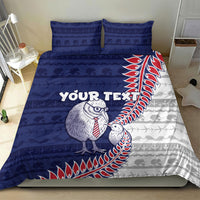 Personalised New Zealand Father's Day Bedding Set Daddy Kiwi Bird Silver Ferns
