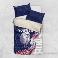 Personalised New Zealand Father's Day Bedding Set Daddy Kiwi Bird Silver Ferns