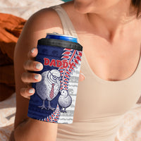 Personalised New Zealand Father's Day 4 in 1 Can Cooler Tumbler Daddy Kiwi Bird Silver Ferns