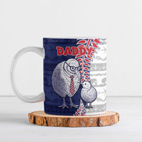 Personalised New Zealand Father's Day Ceramic Mug Daddy Kiwi Bird Silver Ferns