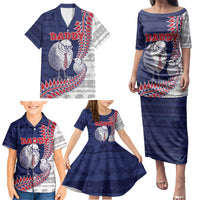 Personalised New Zealand Father's Day Family Matching Puletasi and Hawaiian Shirt Daddy Kiwi Bird Silver Ferns