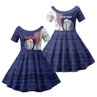 Personalised New Zealand Father's Day Family Matching Puletasi and Hawaiian Shirt Daddy Kiwi Bird Silver Ferns