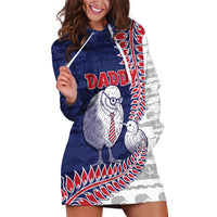 Personalised New Zealand Father's Day Hoodie Dress Daddy Kiwi Bird Silver Ferns