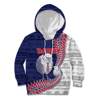 Personalised New Zealand Father's Day Kid Hoodie Daddy Kiwi Bird Silver Ferns
