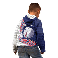 Personalised New Zealand Father's Day Kid Hoodie Daddy Kiwi Bird Silver Ferns